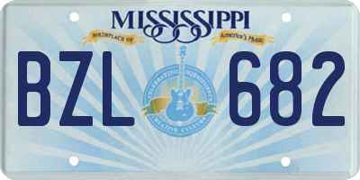 MS license plate BZL682