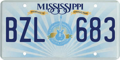 MS license plate BZL683
