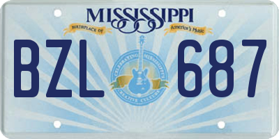MS license plate BZL687