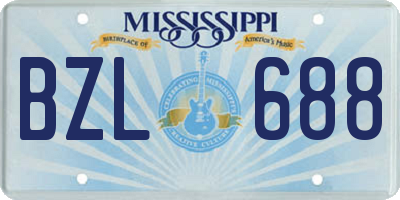 MS license plate BZL688