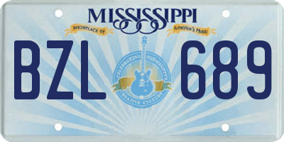 MS license plate BZL689