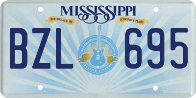 MS license plate BZL695