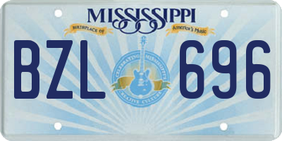 MS license plate BZL696