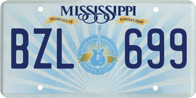 MS license plate BZL699