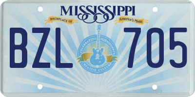 MS license plate BZL705