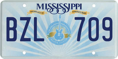 MS license plate BZL709