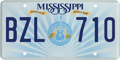 MS license plate BZL710