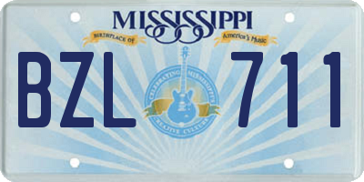 MS license plate BZL711