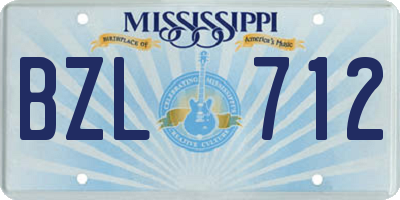 MS license plate BZL712