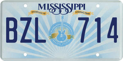 MS license plate BZL714