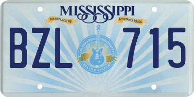 MS license plate BZL715