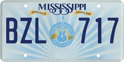 MS license plate BZL717