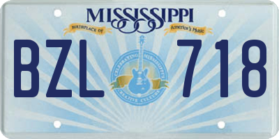 MS license plate BZL718