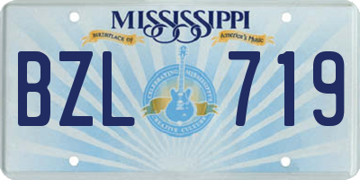 MS license plate BZL719