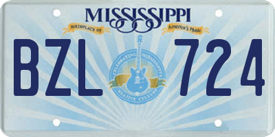 MS license plate BZL724