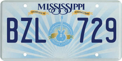 MS license plate BZL729