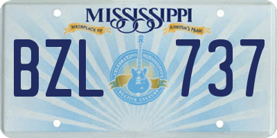 MS license plate BZL737