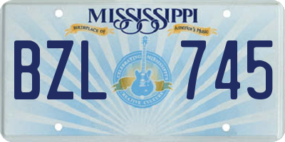 MS license plate BZL745