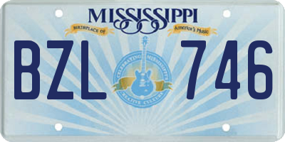 MS license plate BZL746