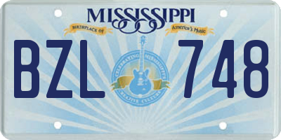 MS license plate BZL748