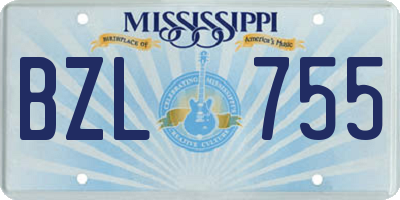 MS license plate BZL755