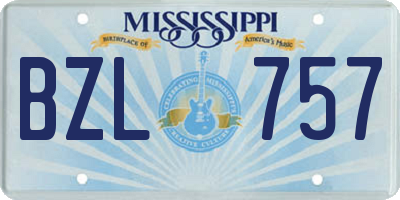 MS license plate BZL757