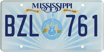 MS license plate BZL761