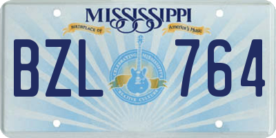 MS license plate BZL764