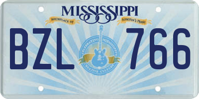 MS license plate BZL766