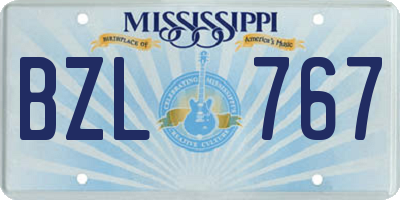 MS license plate BZL767