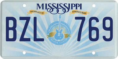 MS license plate BZL769