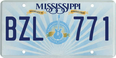 MS license plate BZL771