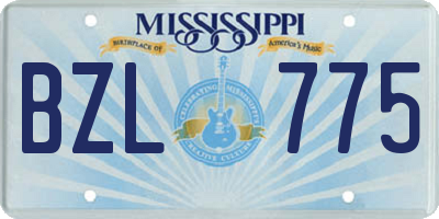 MS license plate BZL775
