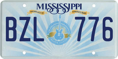 MS license plate BZL776