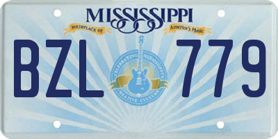 MS license plate BZL779
