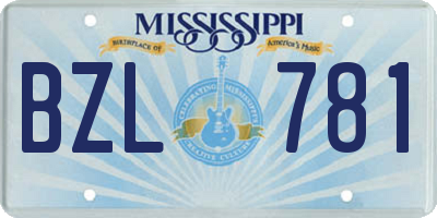 MS license plate BZL781