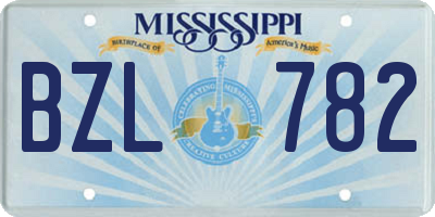 MS license plate BZL782