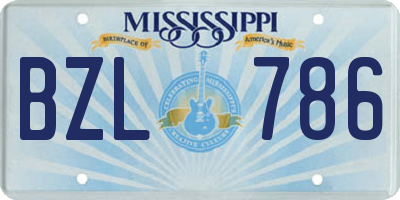 MS license plate BZL786