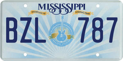 MS license plate BZL787