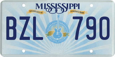 MS license plate BZL790