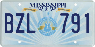 MS license plate BZL791