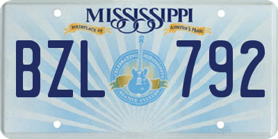 MS license plate BZL792