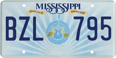 MS license plate BZL795