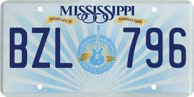 MS license plate BZL796