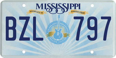 MS license plate BZL797
