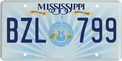 MS license plate BZL799