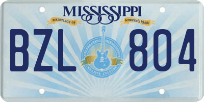 MS license plate BZL804
