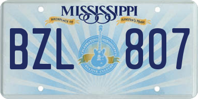MS license plate BZL807