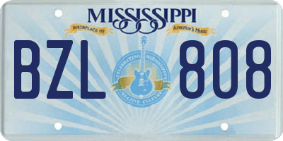MS license plate BZL808