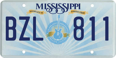 MS license plate BZL811